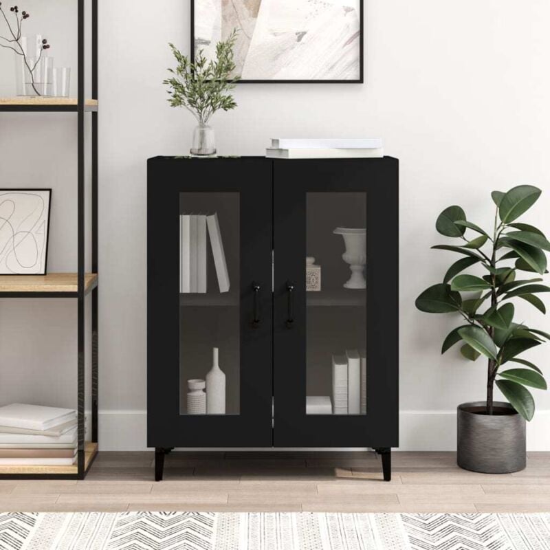 foto del prodotto credenza nera 69,5x34x90 cm in legno multistrato vidaxl