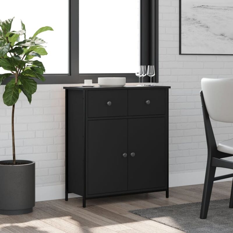 foto del prodotto credenza nera 70x30x80 cm in legno multistrato vidaxl