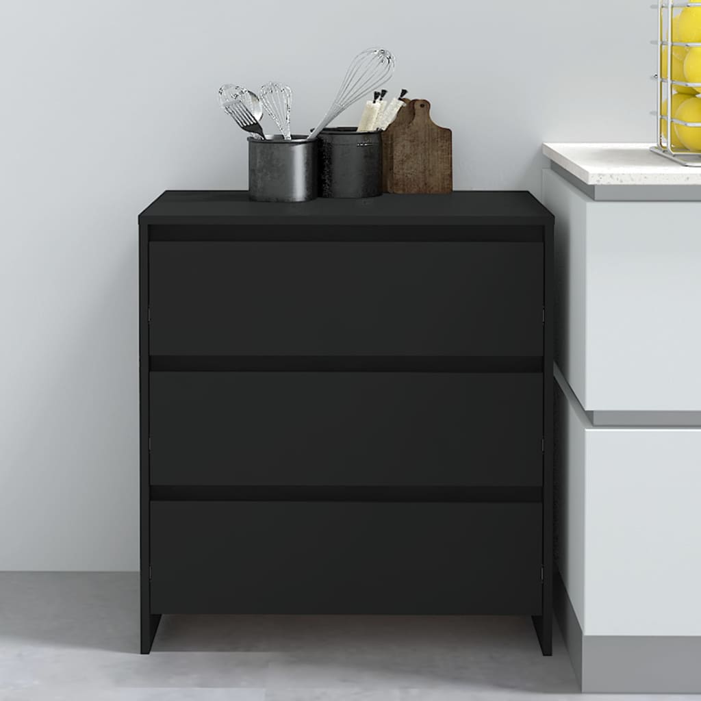 foto del prodotto credenza nera 70x41x75 cm in truciolato