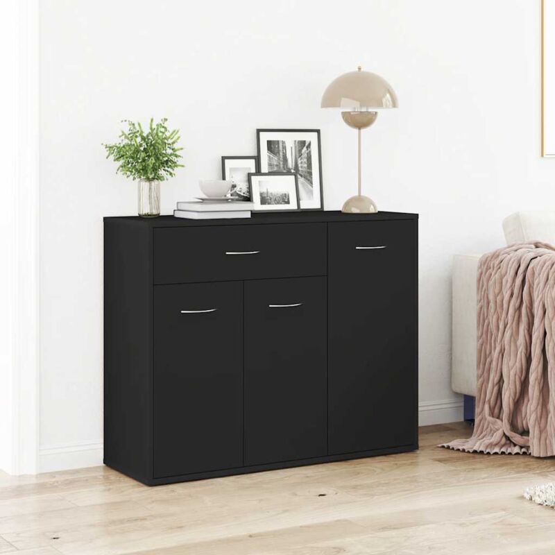 foto del prodotto credenza nera 88x30x70 cm in legno multistrato vidaxl