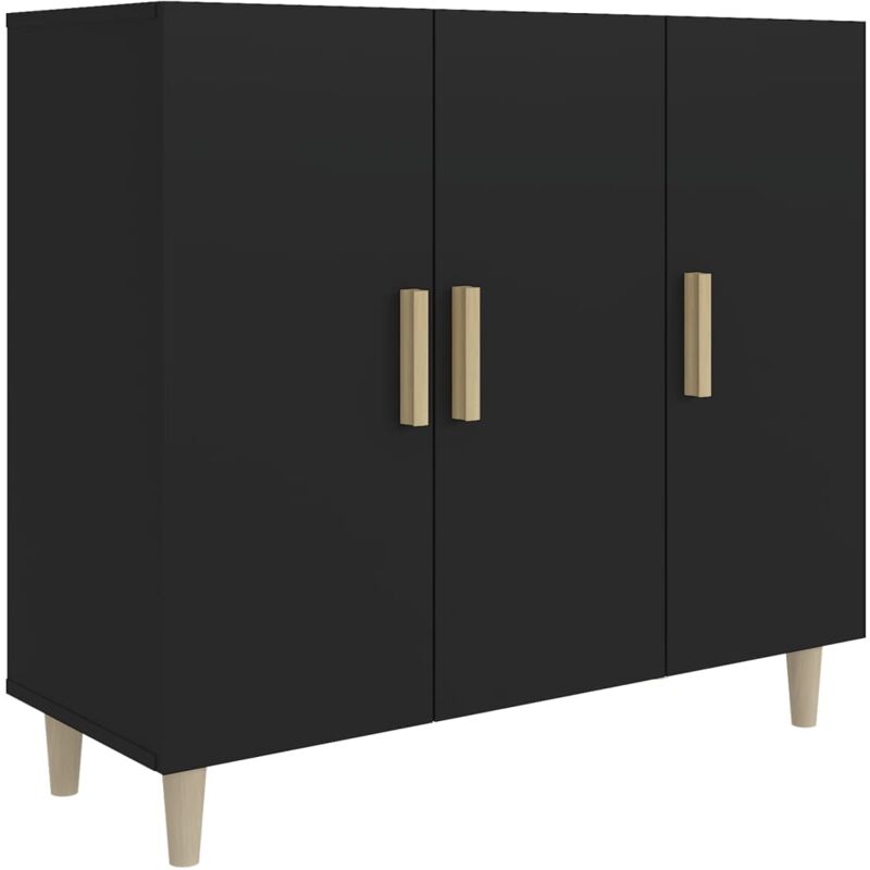 foto del prodotto credenza nera 90x34x80 cm in legno multistrato vidaxl