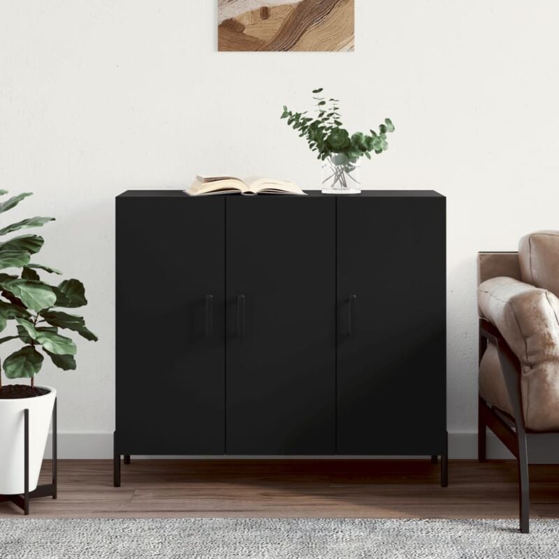 foto del prodotto credenza nera 90x34x80 cm in legno multistrato vidaxl