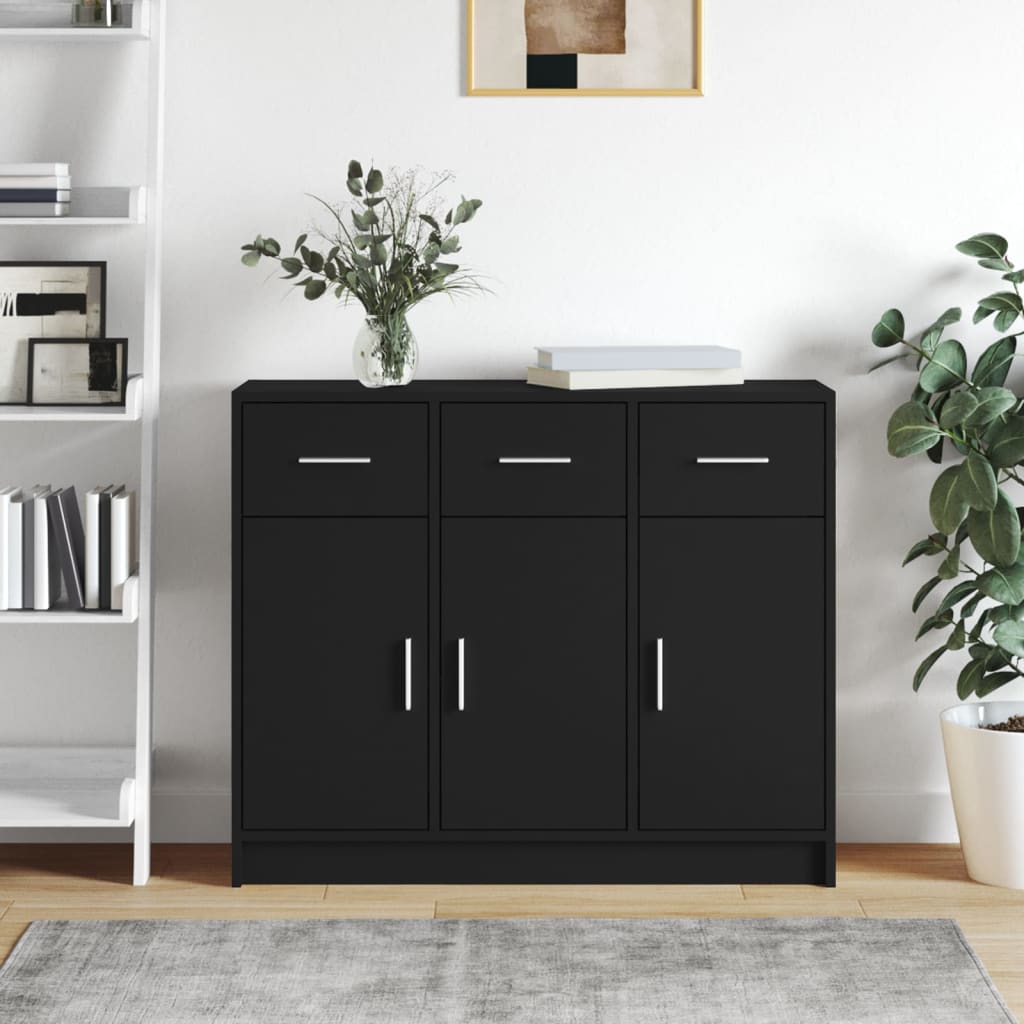 foto del prodotto credenza nera 91x28x75 cm in legno multistratocod mxl 126273