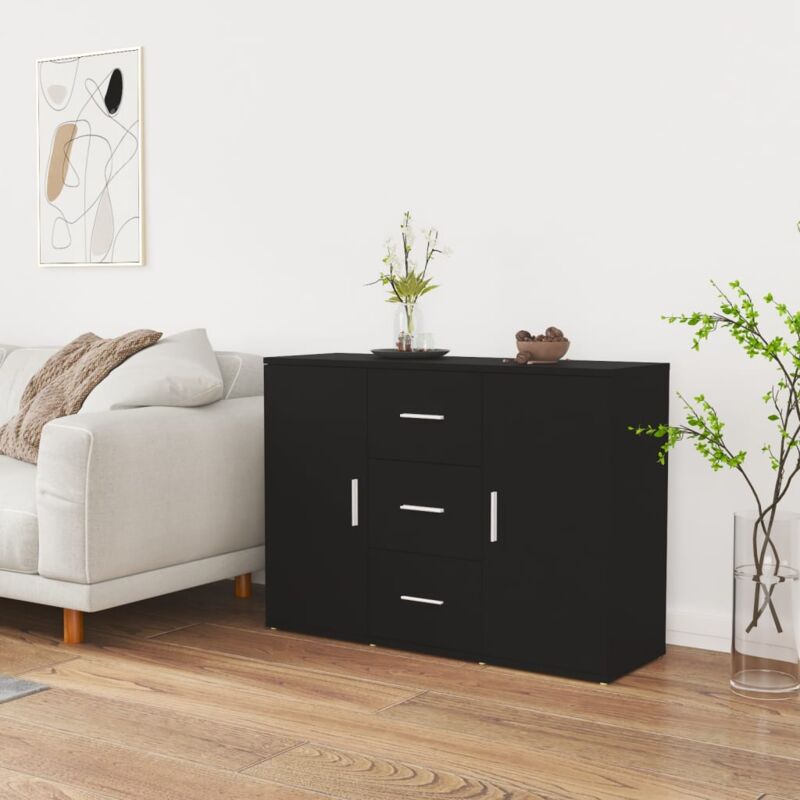 foto del prodotto credenza nera 91x29,5x65 cm in legno multistrato vidaxl