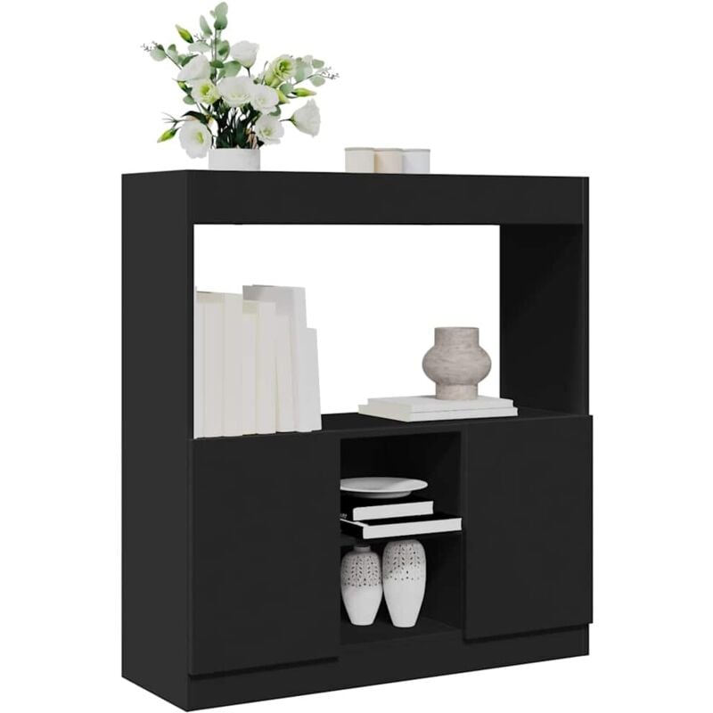 foto del prodotto credenza nera 92x33x100 cm in legno multistrato vidaxl