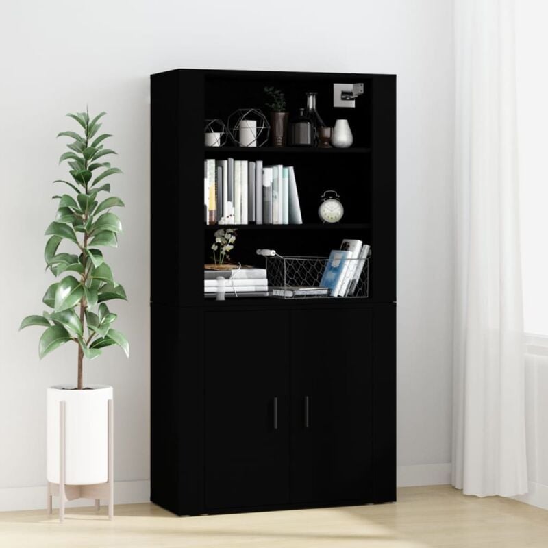 foto del prodotto credenza nera in legno multistrato vidaxl