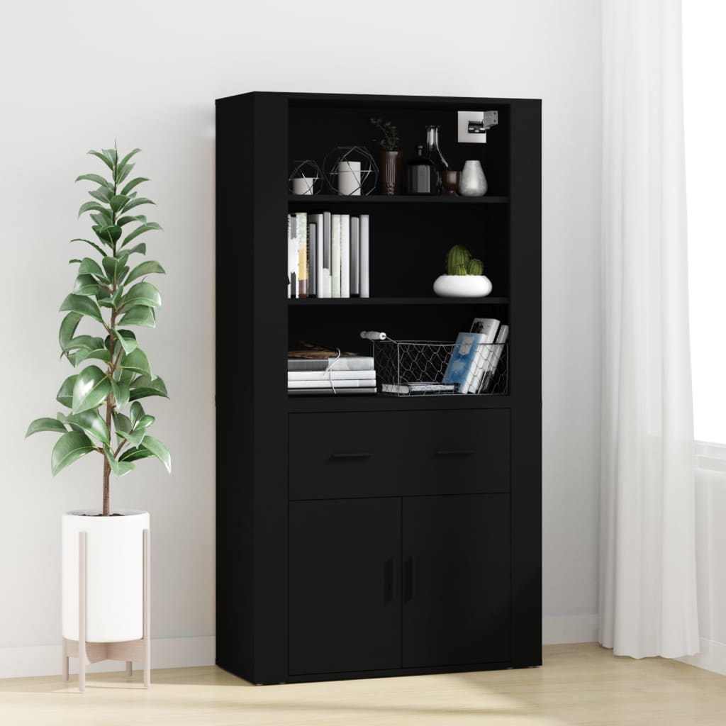 foto del prodotto credenza nera in legno multistratocod mxl 125249