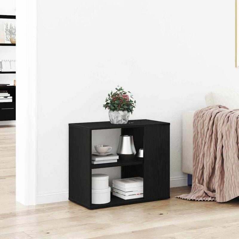 foto del prodotto credenza nera in quercia 60x30x50 cm in legno ingegnerizzato vidaxl