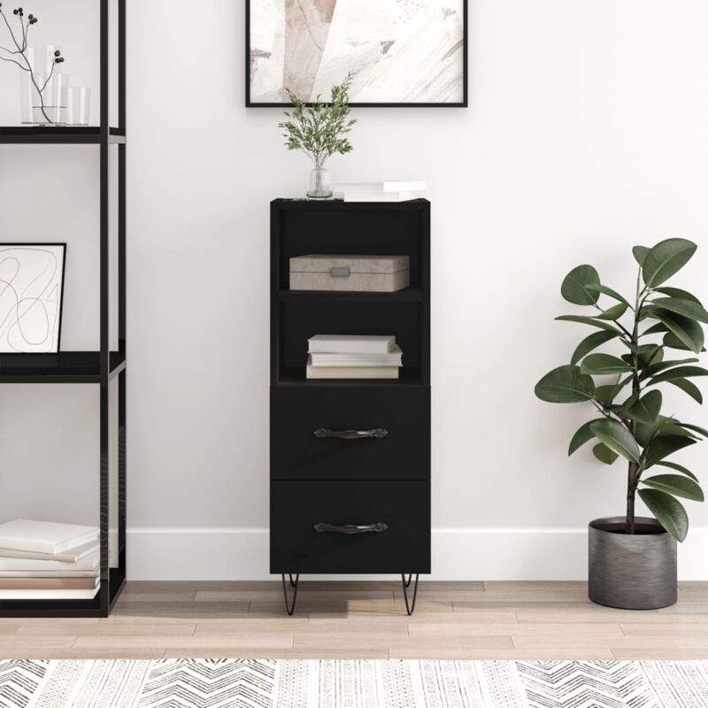 foto del prodotto credenza nero 34,5x34x90 cm in legno multistrato vidaxl