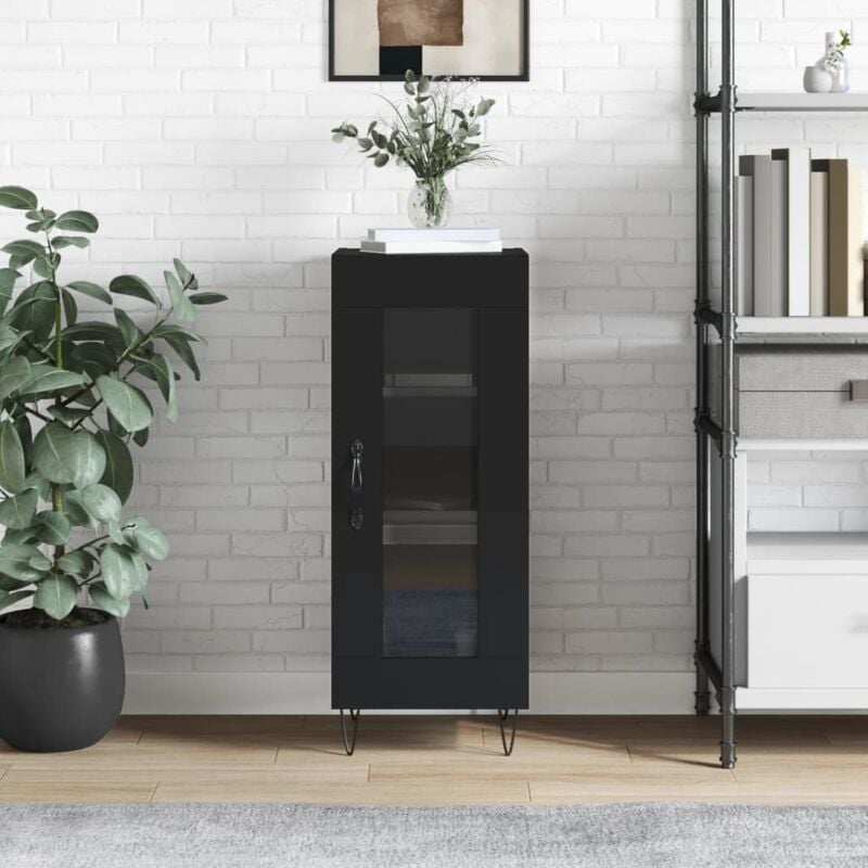 foto del prodotto credenza nero 34,5x34x90 cm in legno multistrato vidaxl