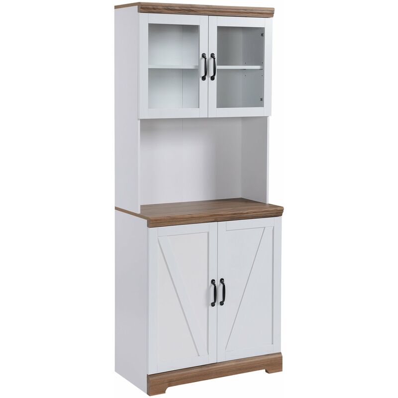 foto del prodotto credenza per cucina con armadietto a 2 ante e piano di lavoro 72x40x178 cm in mdf bianco