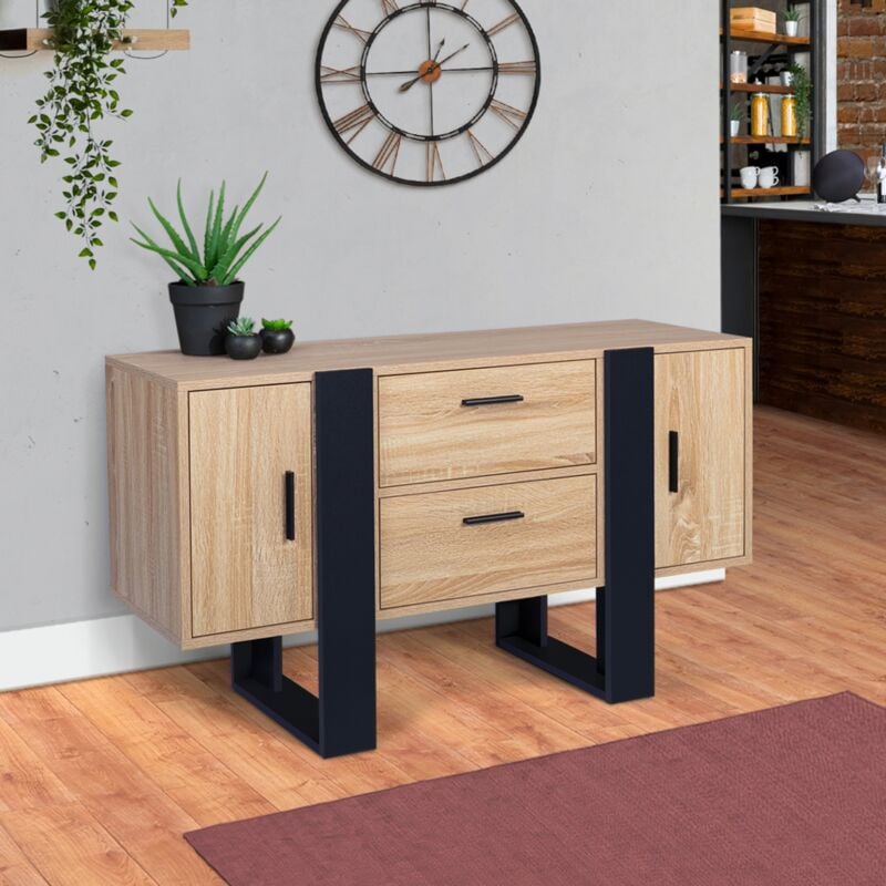 foto del prodotto credenza phoenix in legno e nero