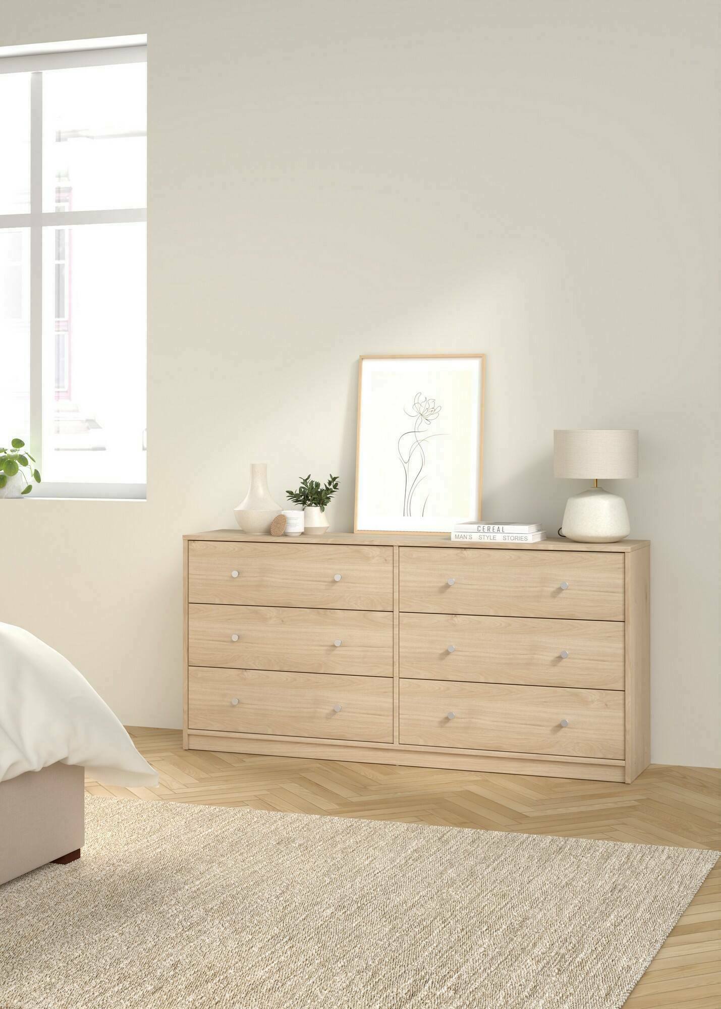 foto del prodotto credenza rick, buffet da soggiorno, madia da salotto, dispensa da cucina, 143x30 h68 cm, rovere