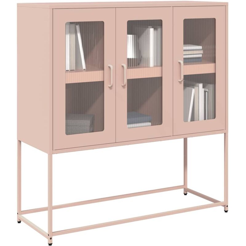 foto del prodotto credenza rosa 100,5x39x107 cm in acciaio laminato a freddo vidaxl