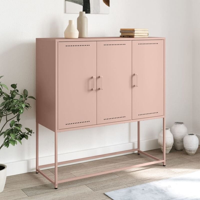 foto del prodotto credenza rosa 100,5x39x107 cm in acciaio vidaxl
