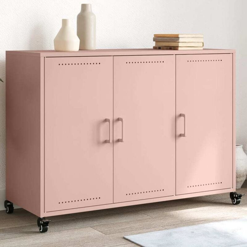 foto del prodotto credenza rosa 100,5x39x72 cm in acciaio vidaxl