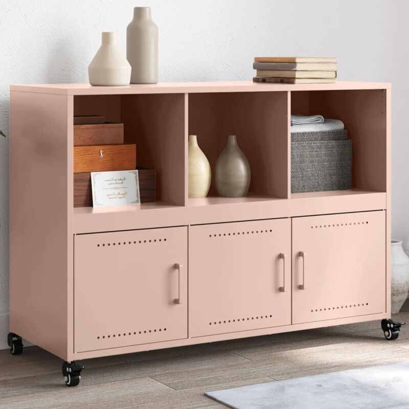 foto del prodotto credenza rosa 100,5x39x72 cm in acciaio vidaxl