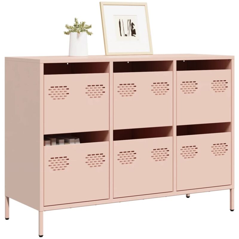 foto del prodotto credenza rosa 101,5x39x73,5 cm in acciaio laminato a freddo vidaxl