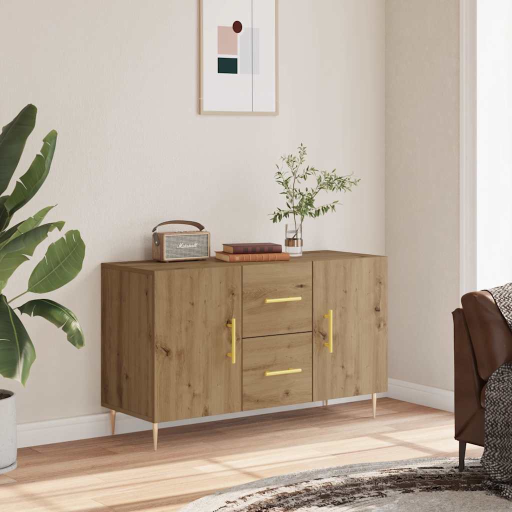 foto del prodotto credenza rovere artigianale 100x36x60 cm in legno multistrato