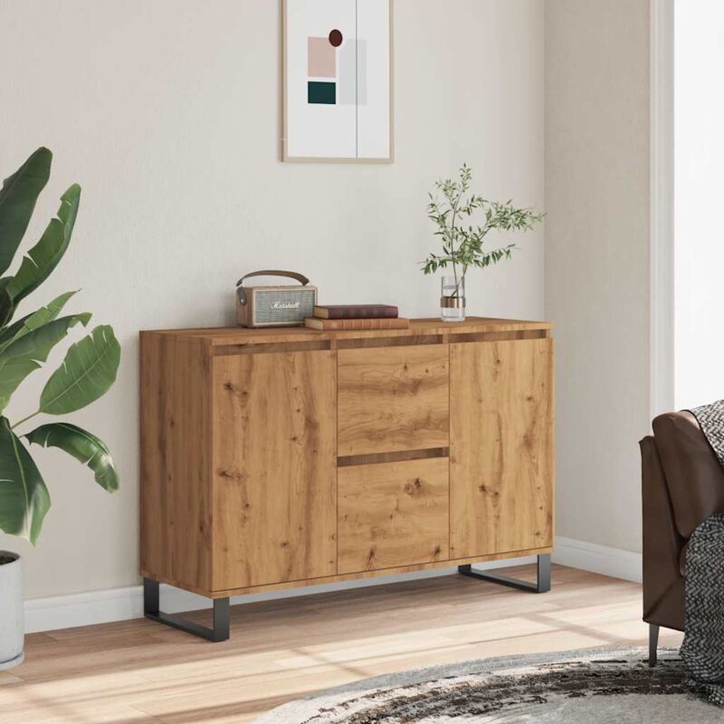 foto del prodotto credenza rovere artigianale 101,5x35x70 cm in legno multistrato vidaxl