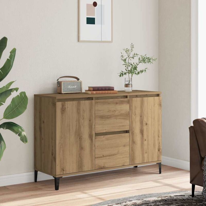 foto del prodotto credenza rovere artigianale 102x35x70 cm in legno multistrato vidaxl