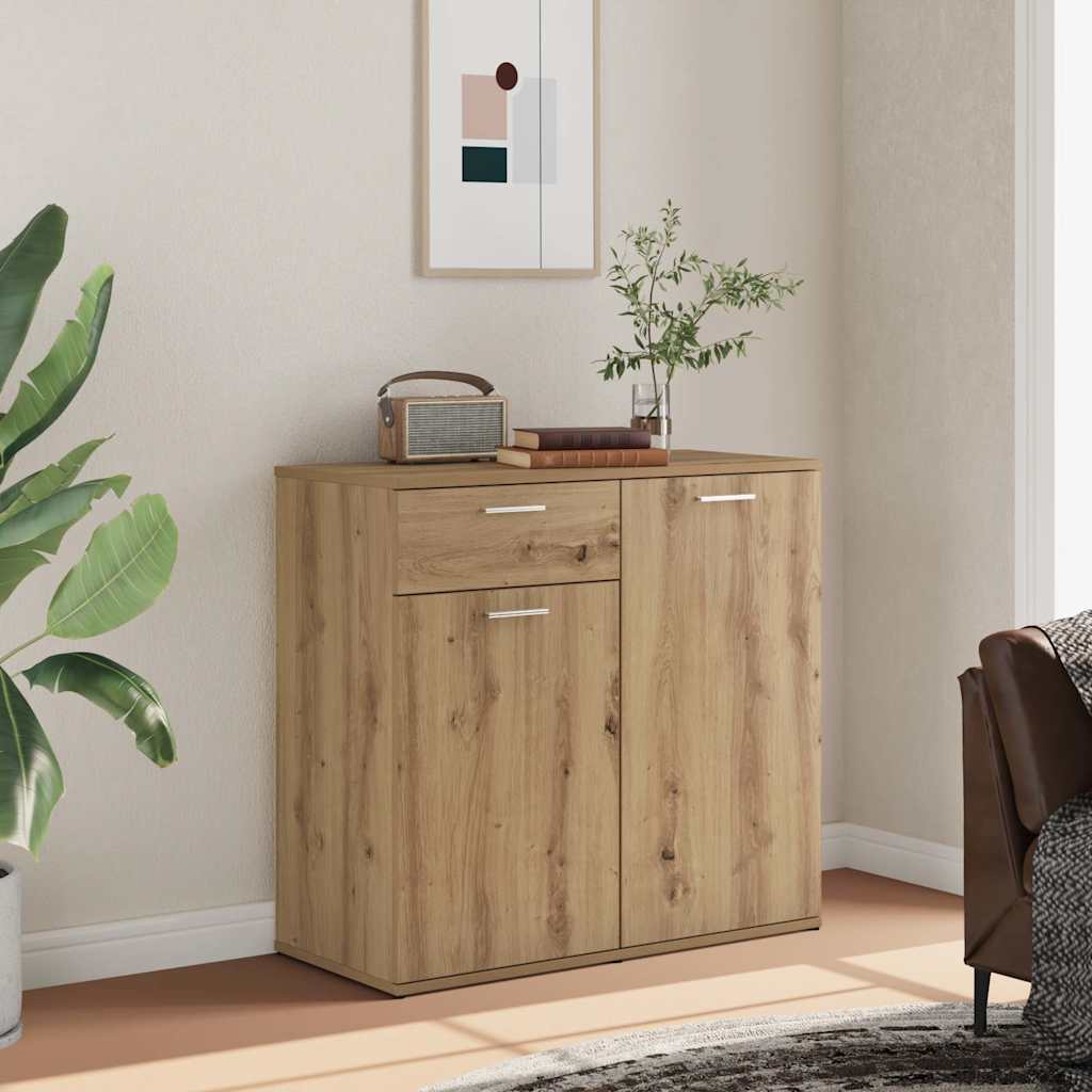 foto del prodotto credenza rovere artigianale 80x36x75 cm in truciolato vidaxl