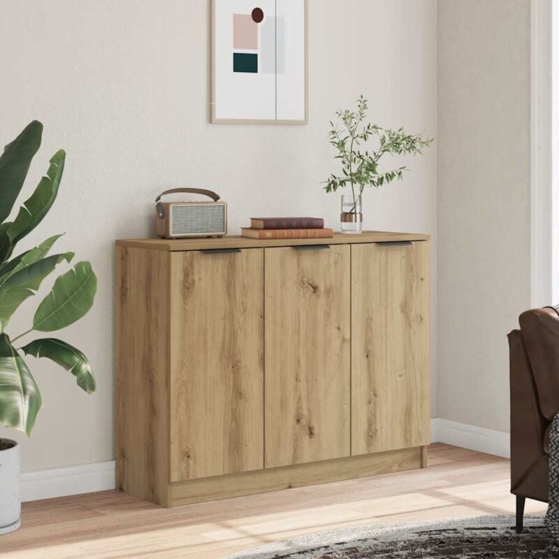 foto del prodotto credenza rovere artigianale 90,5x30x70 cm in legno multistrato vidaxl