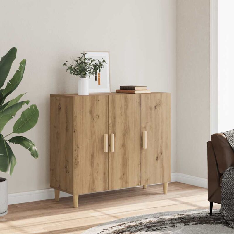 foto del prodotto credenza rovere artigianale 90x34x80 cm in legno multistrato vidaxl