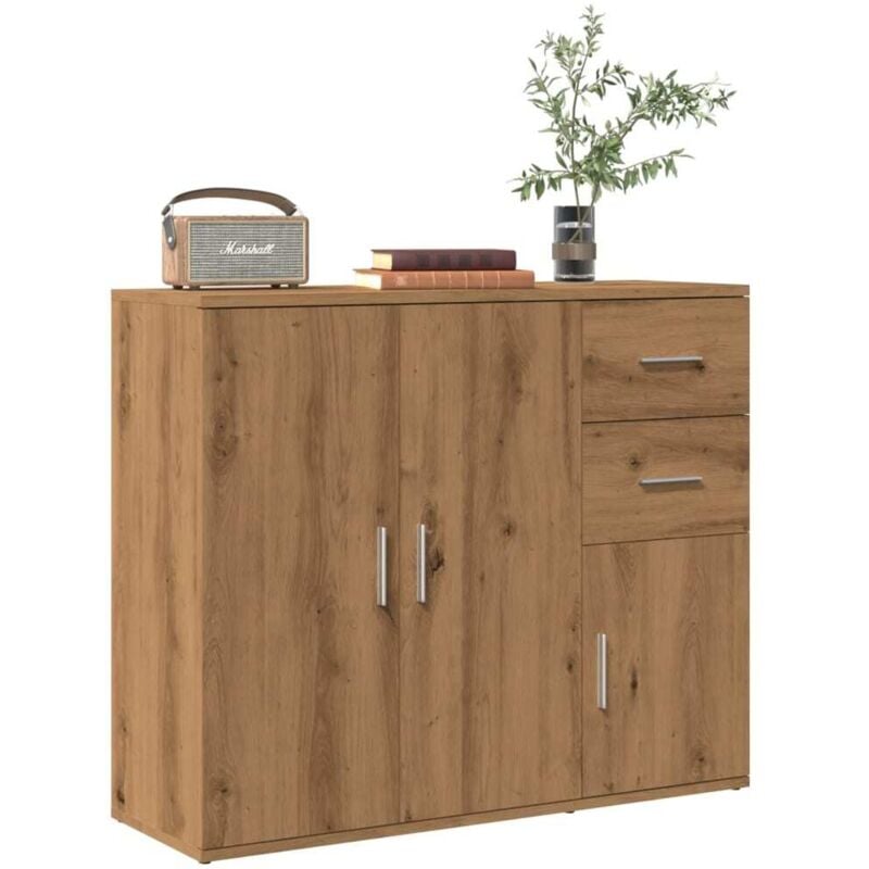 foto del prodotto credenza rovere artigianale 91x29,5x75 cm in legno multistrato vidaxl
