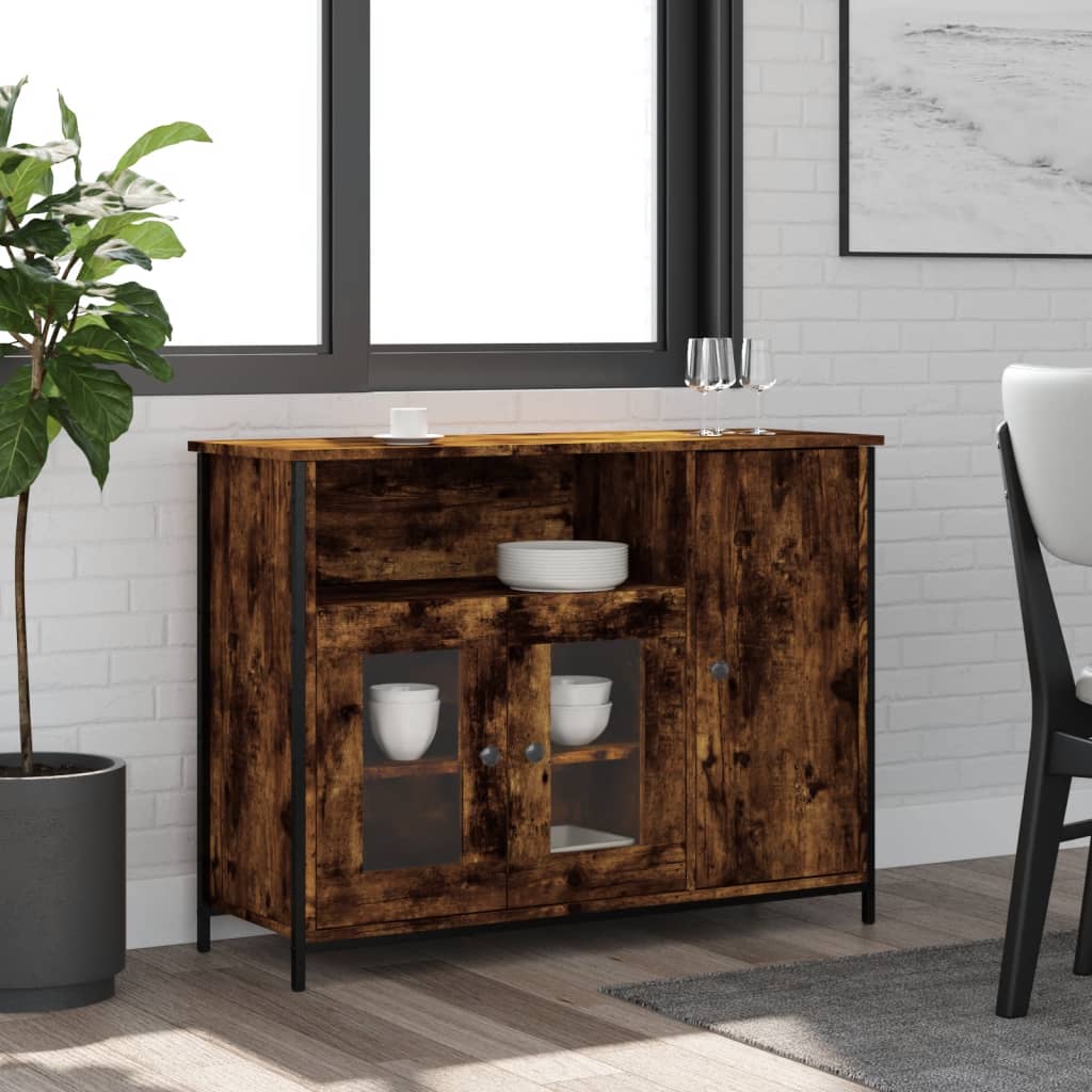 foto del prodotto credenza rovere fumo 100x35x75 cm in legno multistratocod mxl 131323
