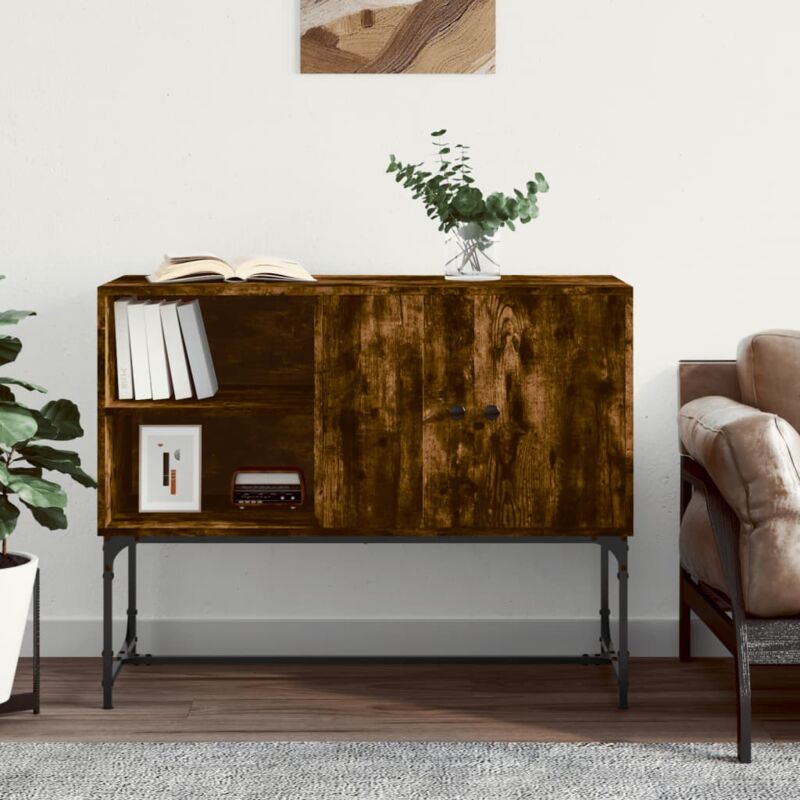 foto del prodotto credenza rovere fumo 100x40x79,5 cm in legno multistrato vidaxl