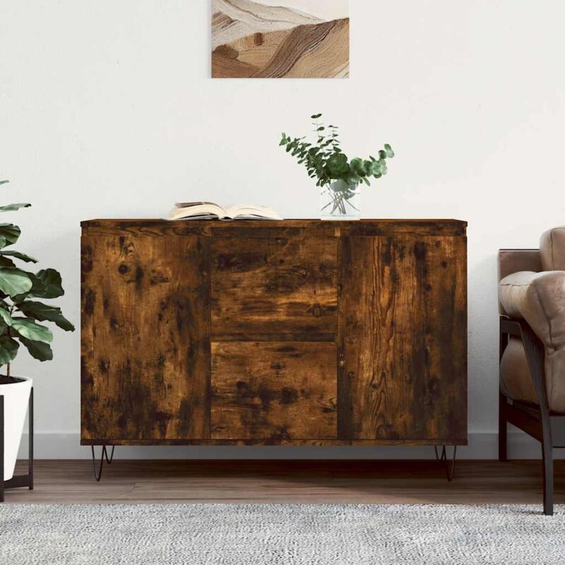 foto del prodotto credenza rovere fumo 101,5x35x70 cm in legno multistrato vidaxl