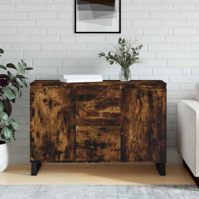 foto del prodotto credenza rovere fumo 101,5x35x70 cm in legno multistrato vidaxl