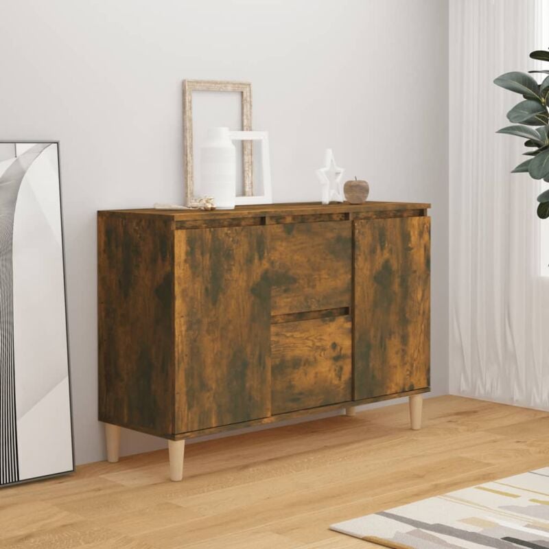 foto del prodotto credenza rovere fumo 101x35x70 cm in legno multistrato vidaxl