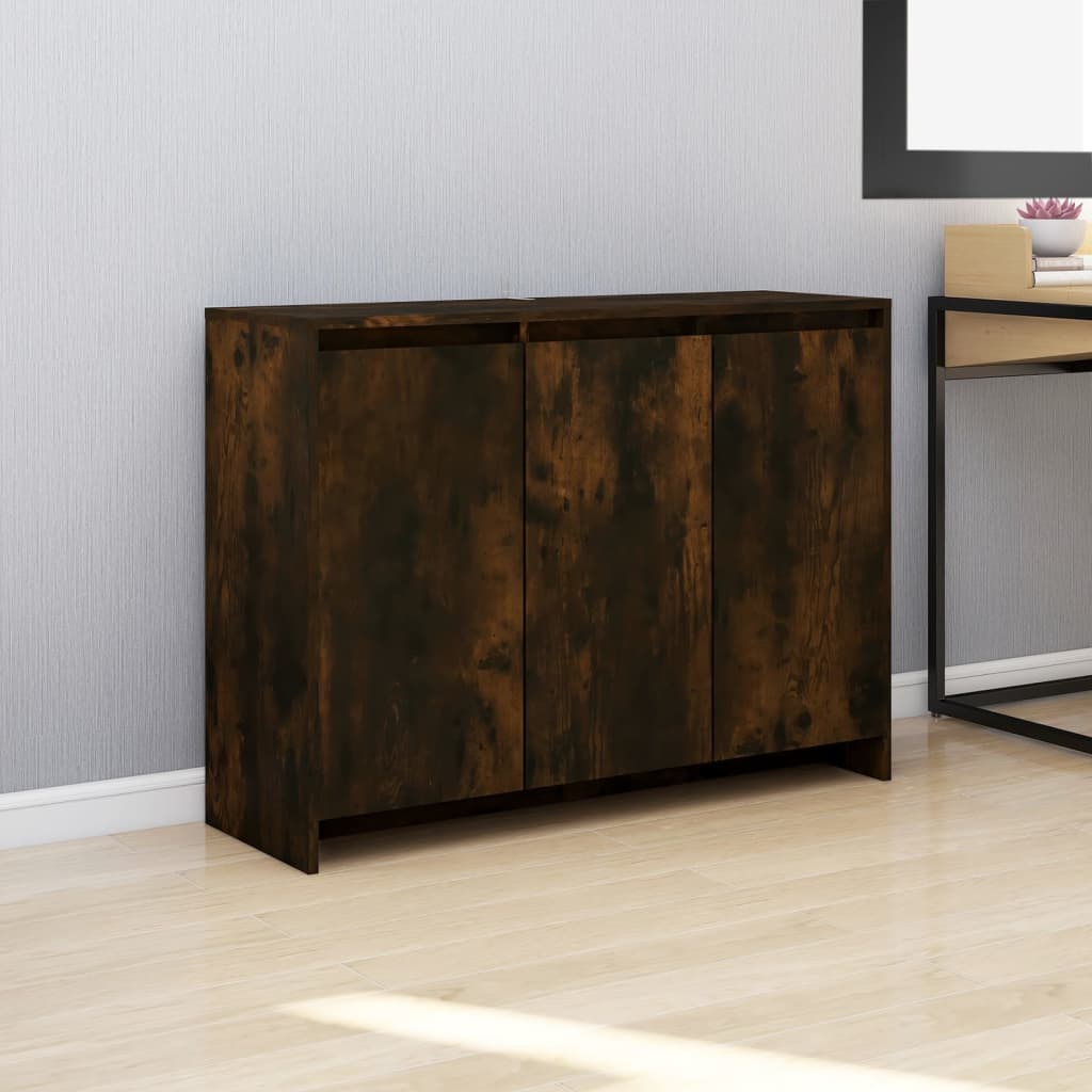 foto del prodotto credenza rovere fumo 102x33x75 cm in truciolato vidaxl