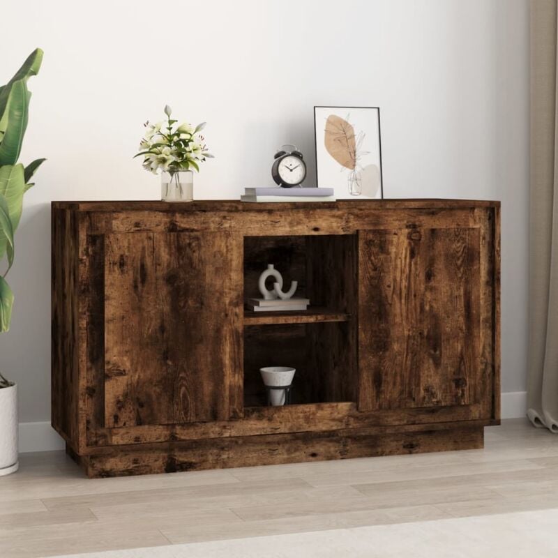 foto del prodotto credenza rovere fumo 102x35x60 cm in legno multistrato vidaxl