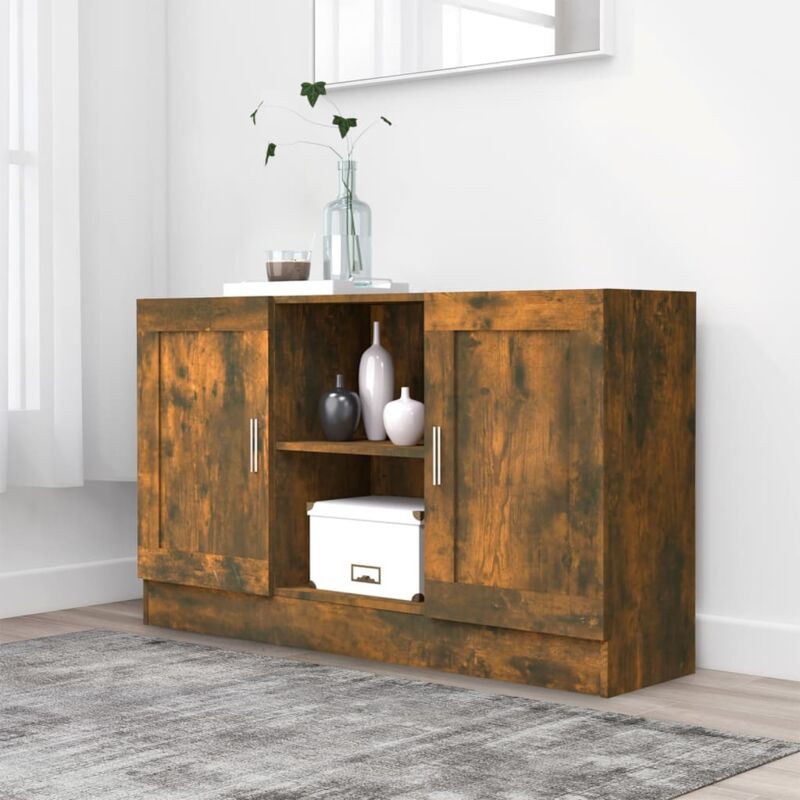 foto del prodotto credenza rovere fumo 120x30,5x70 cm in legno multistrato vidaxl