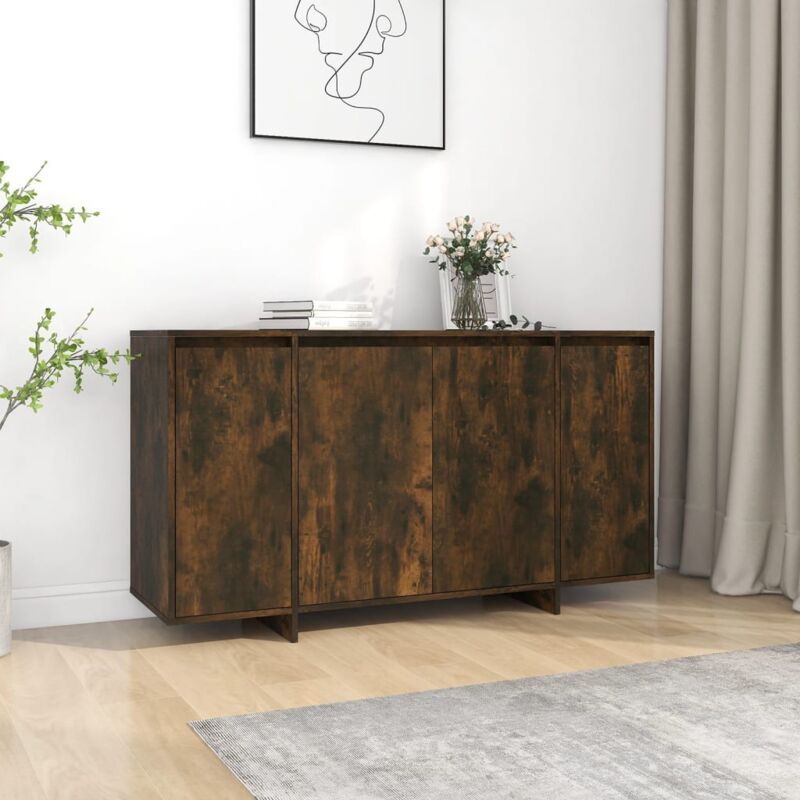 foto del prodotto credenza rovere fumo 135x41x75 cm in truciolato vidaxl