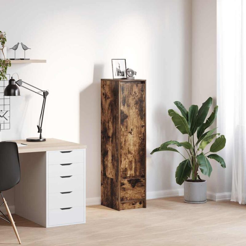 foto del prodotto credenza rovere fumo 29,5x34x119,5 cm in legno multistrato vidaxl