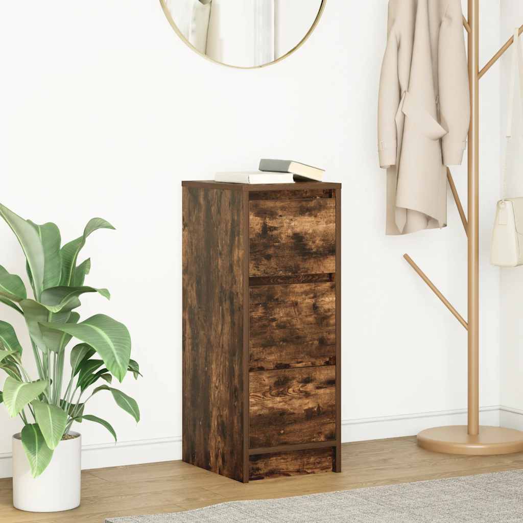 foto del prodotto credenza rovere fumo 29,5x34x76 cm in legno multistrato vidaxl