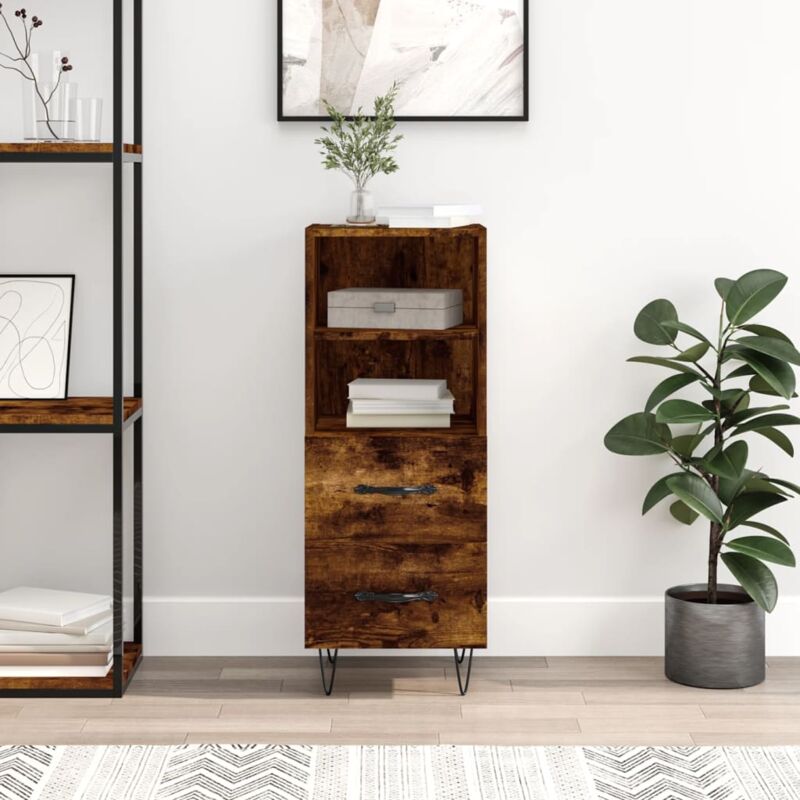 foto del prodotto credenza rovere fumo 34,5x34x90 cm in legno multistrato vidaxl