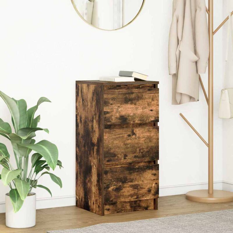 foto del prodotto credenza rovere fumo 37,5x35x76 cm in legno multistrato vidaxl