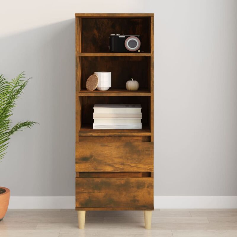 foto del prodotto credenza rovere fumo 40x36x110 cm in legno multistrato vidaxl