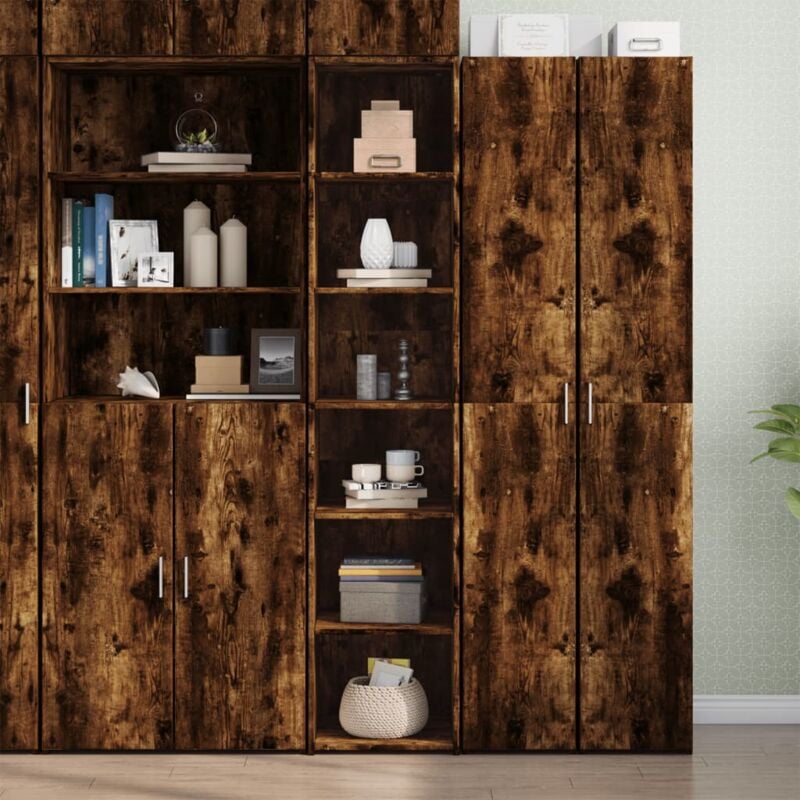 foto del prodotto credenza rovere fumo 40x41x185cm in legno multistrato vidaxl