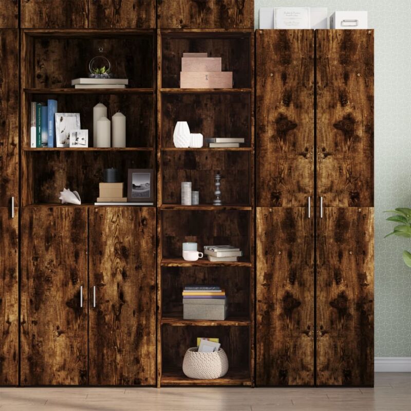 foto del prodotto credenza rovere fumo 50x41x185 in legno multistrato vidaxl