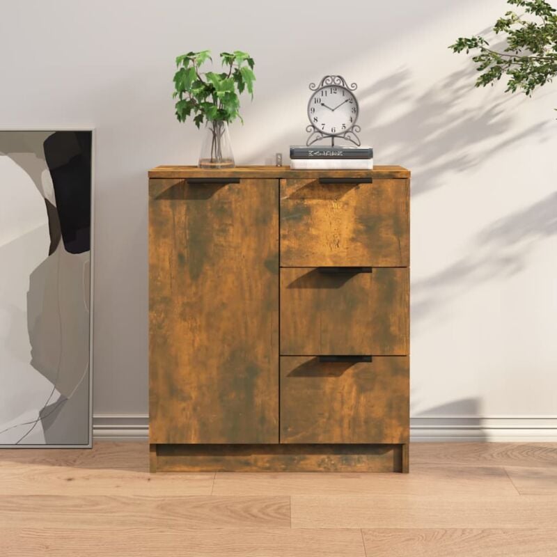 foto del prodotto credenza rovere fumo 60x30x70 cm in legno tecnico vidaxl