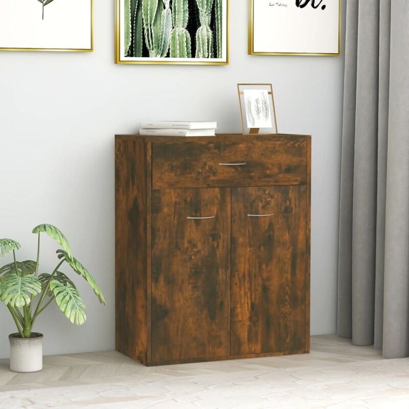 foto del prodotto credenza rovere fumo 60x30x75 cm in legno multistrato vidaxl