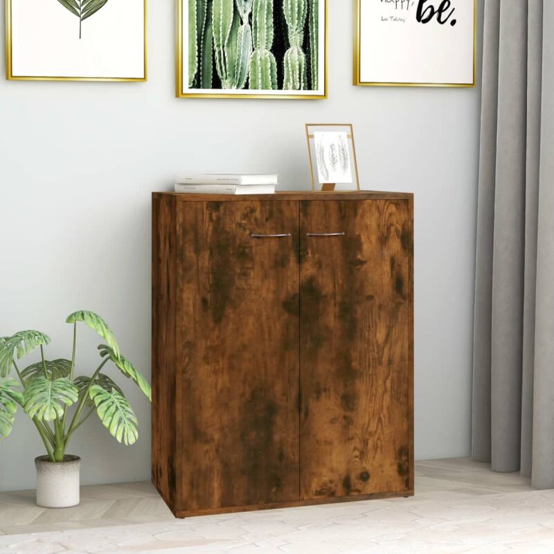 foto del prodotto credenza rovere fumo 60x30x75 cm in legno multistrato vidaxl