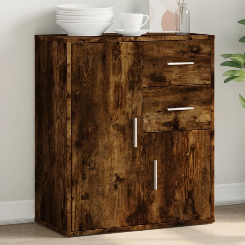 foto del prodotto credenza rovere fumo 60x31x70 cm in legno multistrato vidaxl