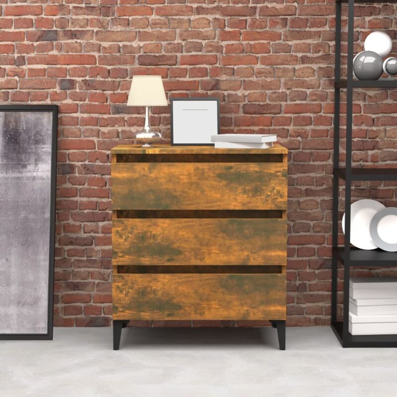foto del prodotto credenza rovere fumo 60x35x69 cm in legno multistrato vidaxl